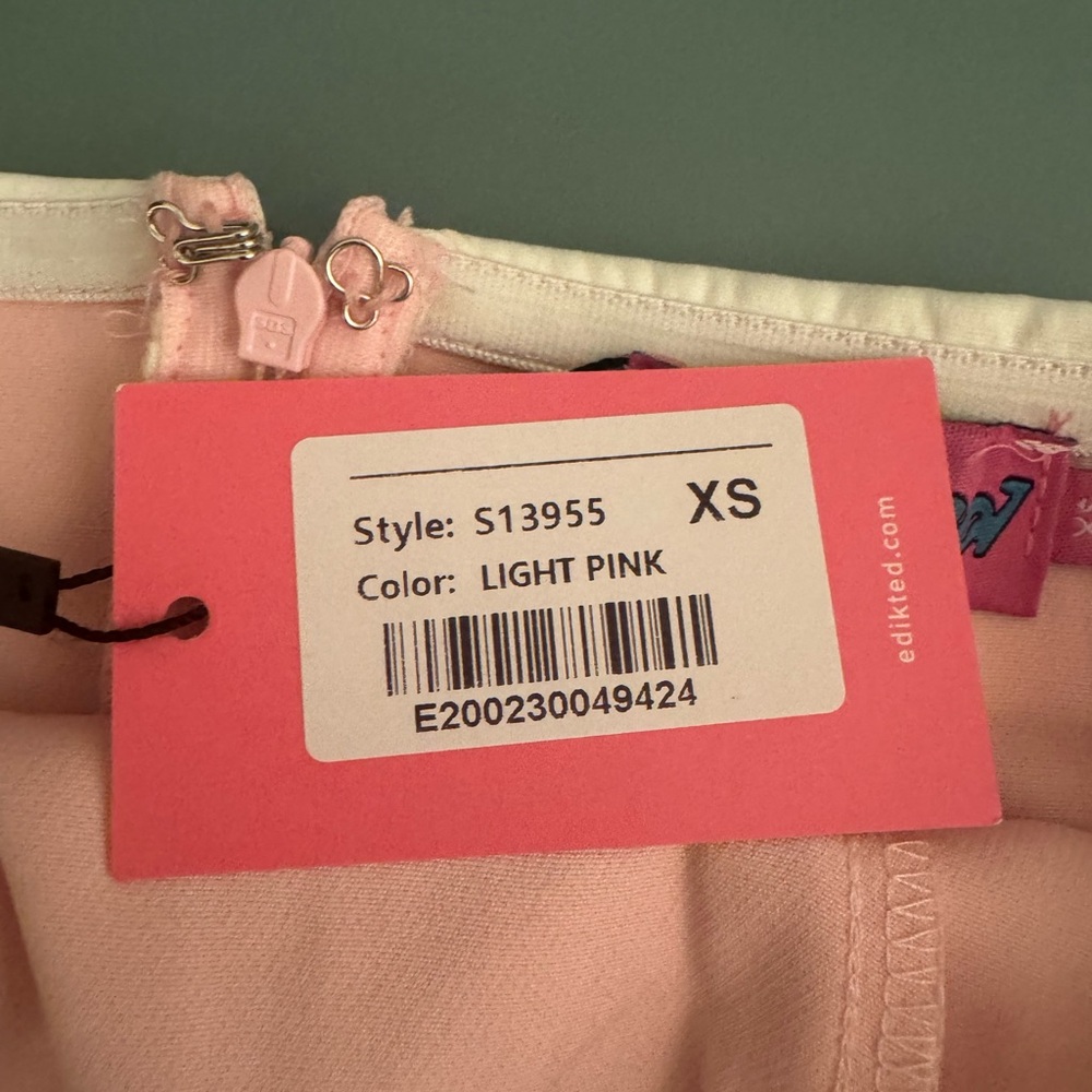 Pink Edikted Priyah Contrast Fold Over Dress XS - Picture 6 of 6